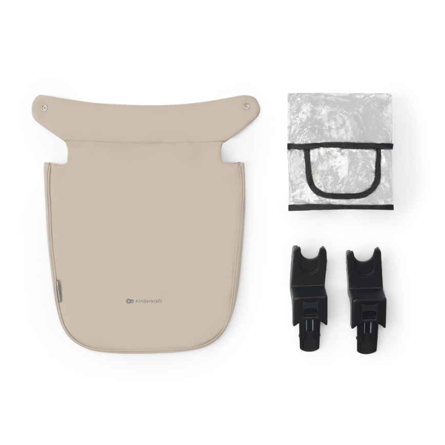 KINDERKRAFT - Kombinirana kolica 3u1 NEWLY Sand beige + autosjedalica MINK PRO