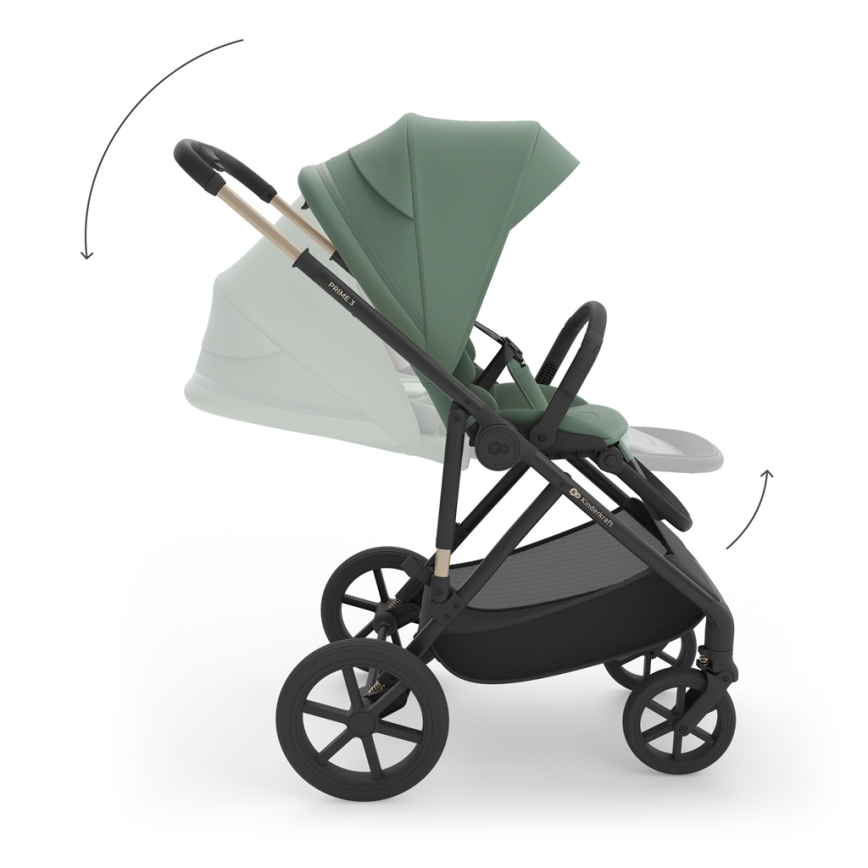 KINDERKRAFT - Kombinirana kolica 3u1 PRIME 3 Tamno zelena