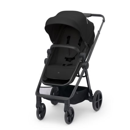 KINDERKRAFT - Kombinirana kolica 4u1 NEWLY Classic black + autosjedalica MINK PRO s bazom ISOFIX
