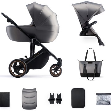 KINDERKRAFT - Kombinirani dječji kolica 2u1 PRIME 2 siva