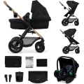 KINDERKRAFT - Kombinirani dječji kolica 3u1 MOOV 2 AIR Pure black + autosjedalica MINK PRO