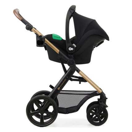 KINDERKRAFT - Kombinirani dječja kolica 3u1 MOOV 2 Pure black + autosjedalica MINK PRO