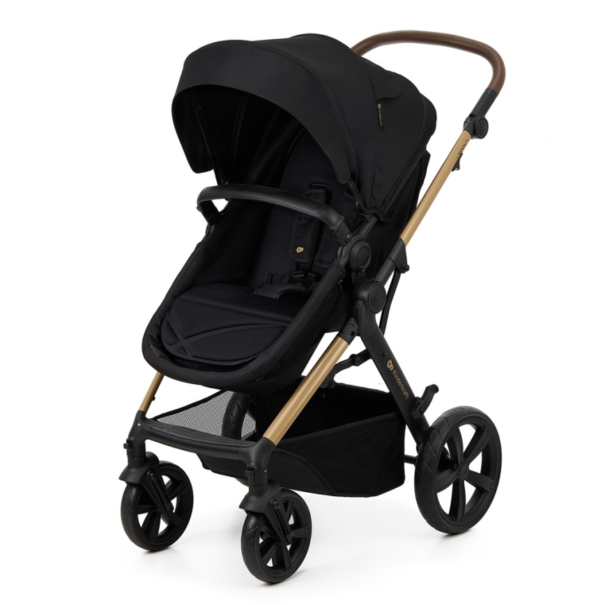 KINDERKRAFT - Kombinirani dječja kolica 3u1 MOOV 2 Pure black + autosjedalica MINK PRO