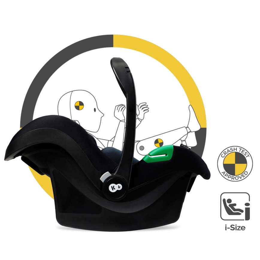 KINDERKRAFT - Kombinirani dječja kolica 3u1 MOOV 2 Pure black + autosjedalica MINK PRO