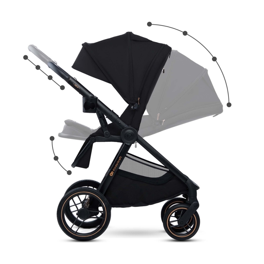 KINDERKRAFT - Kombinirani dječja kolica 2u1 NEA 2 Midnight black