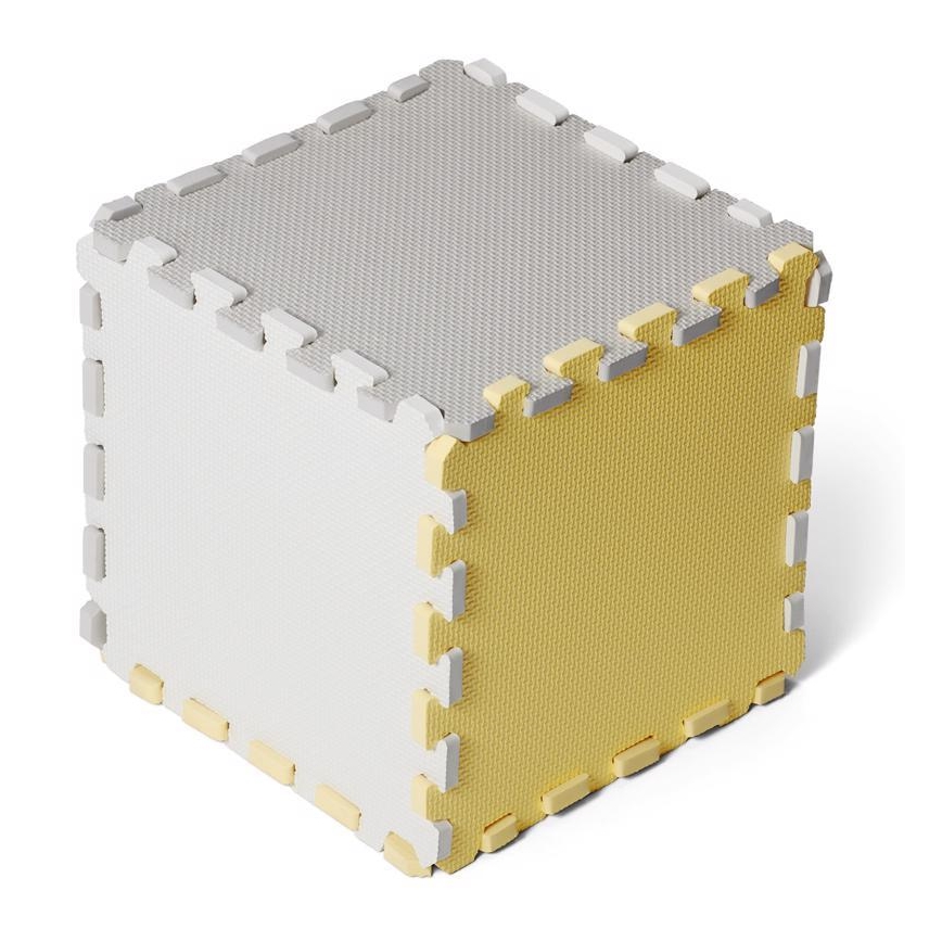 KINDERKRAFT - Pjenasti puzzle LUNO 30 komada siva/žuta