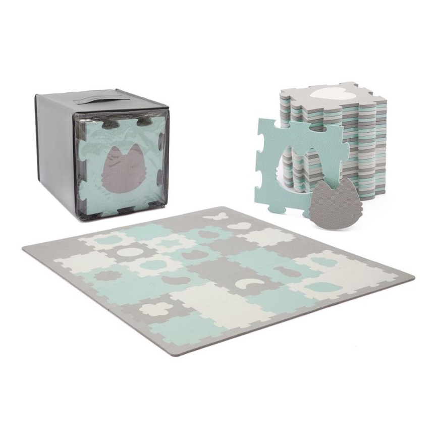 KINDERKRAFT - Pjenaste puzzle LUNO 30kom siva/menta