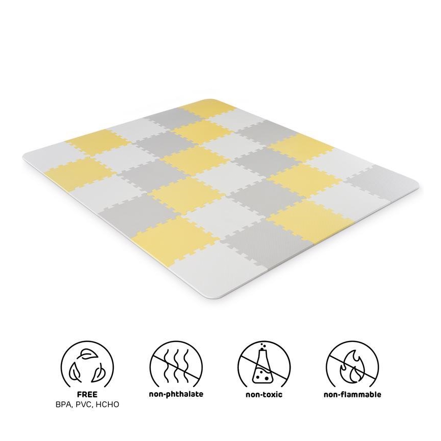 KINDERKRAFT - Pjenaste puzzle LUNO 30kom siva/žuta