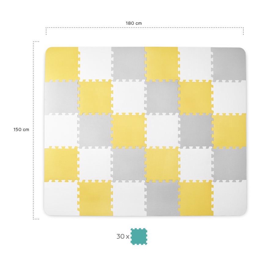 KINDERKRAFT - Pjenaste puzzle LUNO 30kom siva/žuta