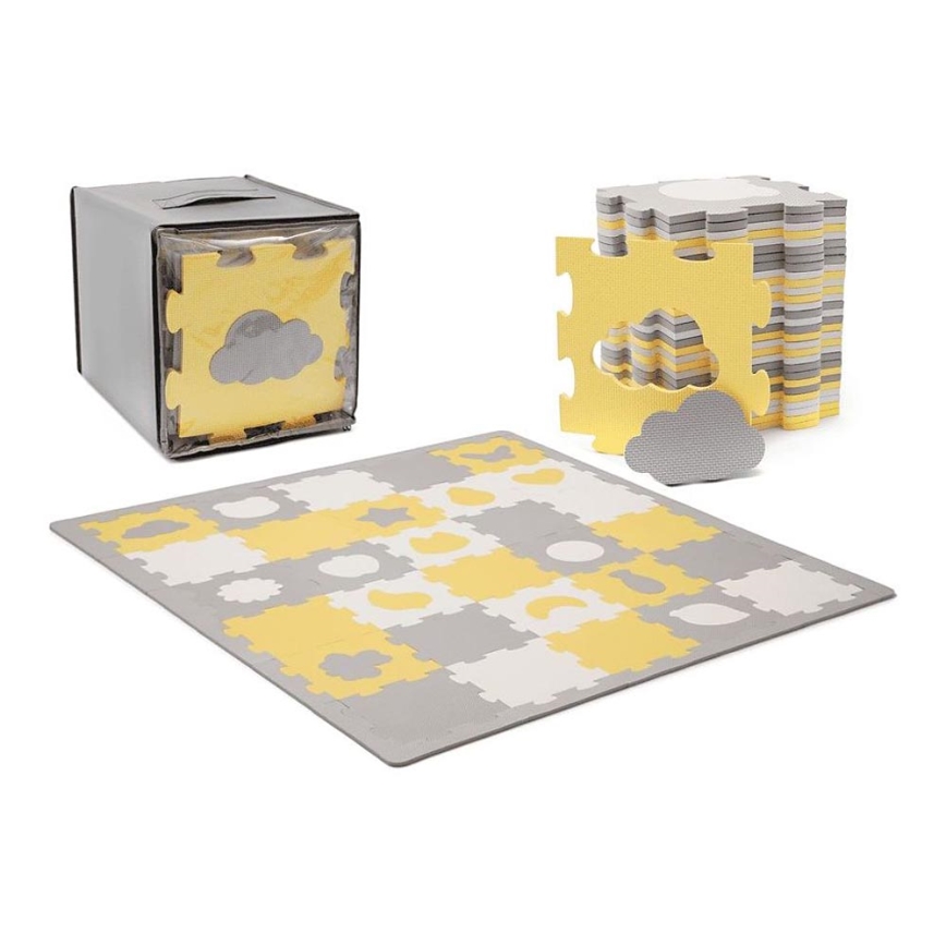 KINDERKRAFT - Pjenaste puzzle LUNO 30kom siva/žuta