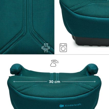 KINDERKRAFT - Podižna sjedalica za auto I-BOOST 2 PRO i-Size 125–150 cm tirkizna