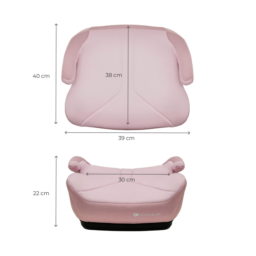 KINDERKRAFT - Povišivač sjedala za auto I-BOOST 2 125–150 cm ružičasta