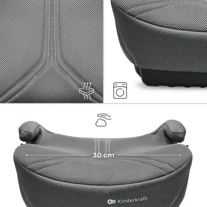 KINDERKRAFT - Povišivač za auto I-BOOST 2 PRO i-Size 125–150 cm siva