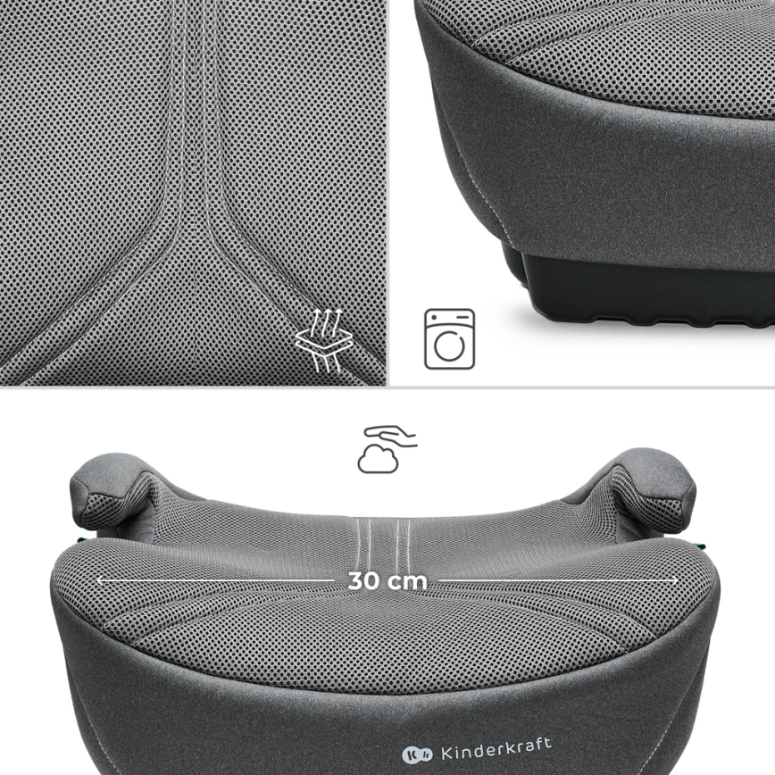 KINDERKRAFT - Povišivač za auto I-BOOST 2 PRO i-Size 125–150 cm siva