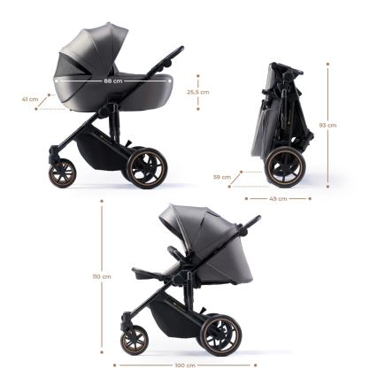 KINDERKRAFT - Kombinirani dječji kolica 2u1 PRIME 2 siva
