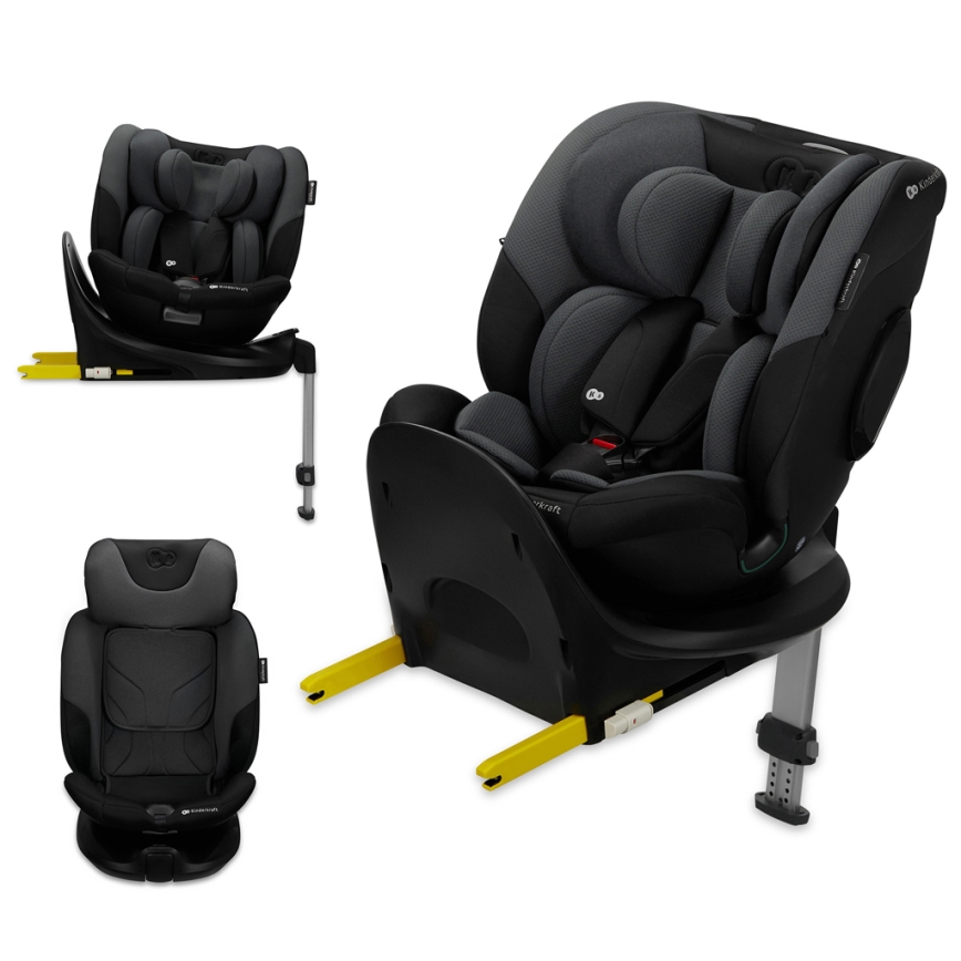 KINDERKRAFT SELECT - Autosjedalica s okretnom bazom I-FIX (40-150 cm) grafitno-crna