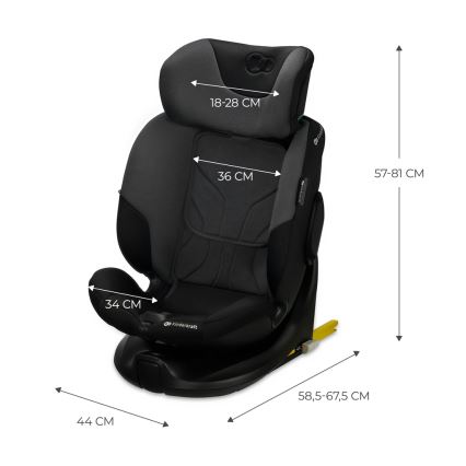 KINDERKRAFT SELECT - Autosjedalica s okretnom bazom I-FIX (40-150 cm) grafitno-crna