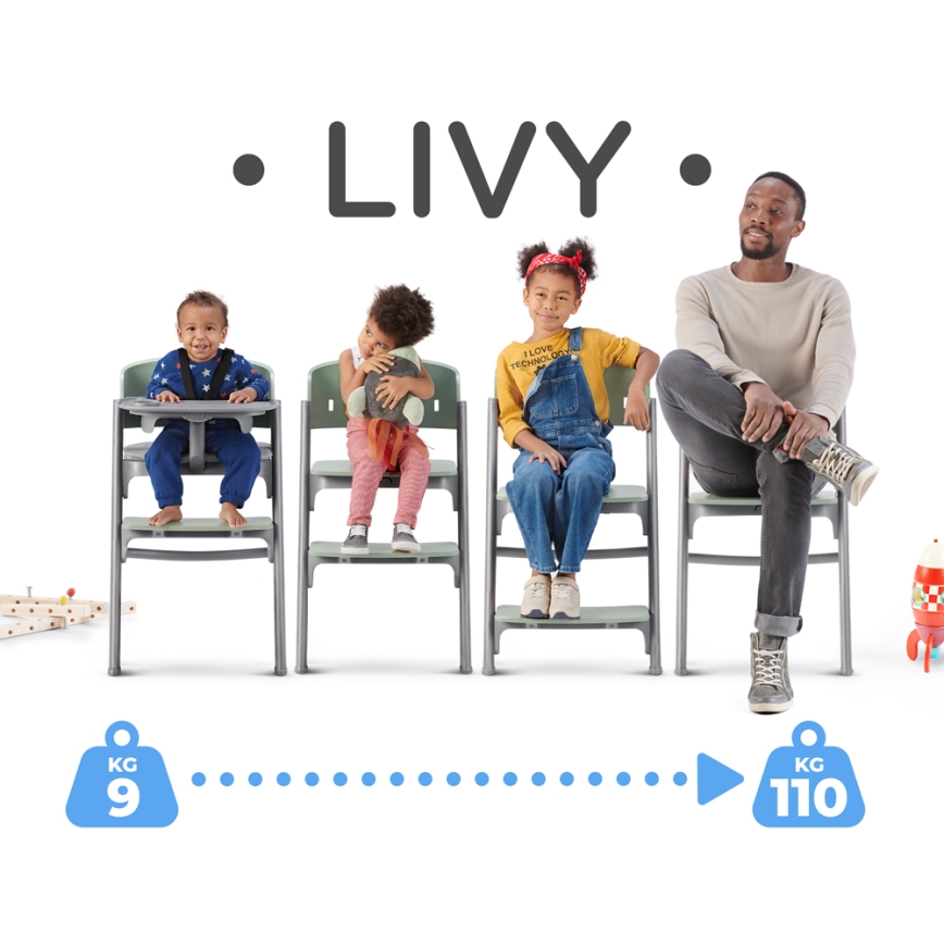 KINDERKRAFT SELECT - Dječja hranilica 3u1 LIVY Premium Maslinasto zelena