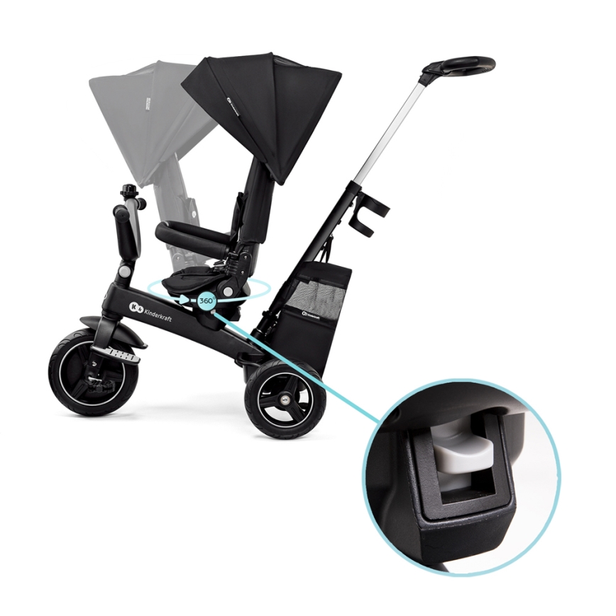 KINDERKRAFT SELECT - Dječji tricikl 5u1 EASYTWIST Premium crna