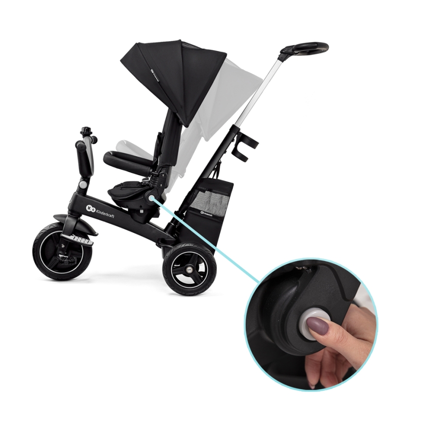 KINDERKRAFT SELECT - Dječji tricikl 5u1 EASYTWIST Premium crni