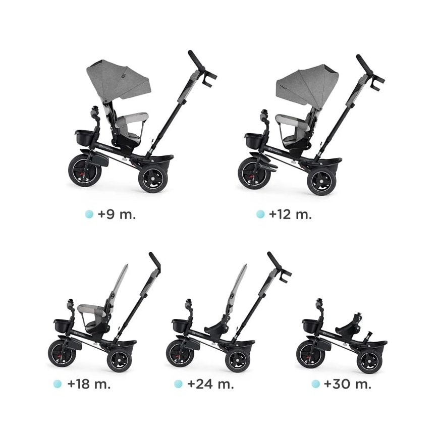 KINDERKRAFT - Dječji tricikl 5u1 SPINSTEP siva