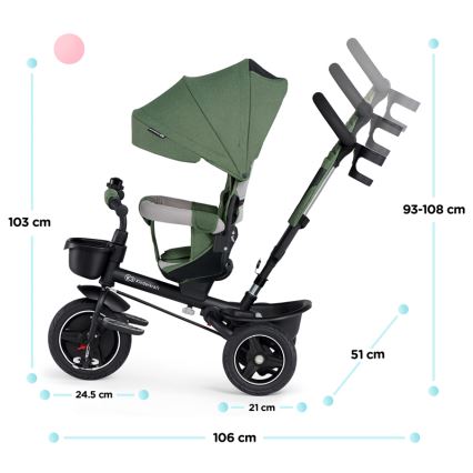 KINDERKRAFT SELECT - Dječji tricikl SPINSTEP Premium zelena