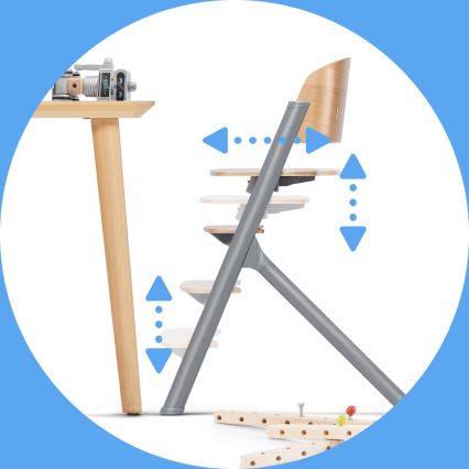 KINDERKRAFT SELECT - Hranilica 3u1 LIVY Premium hrast