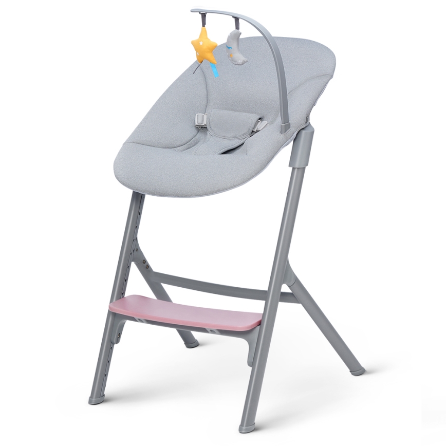 KINDERKRAFT SELECT - Hranilica 3u1 LIVY Premium Aster pink + ležaljka CALMEE