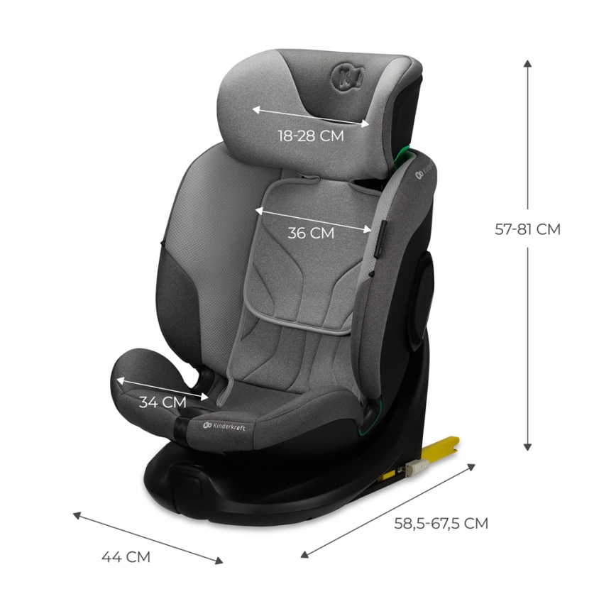 KINDERKRAFT SELECT - Autosjedalica I-FIX (40-150 cm) Cool grey