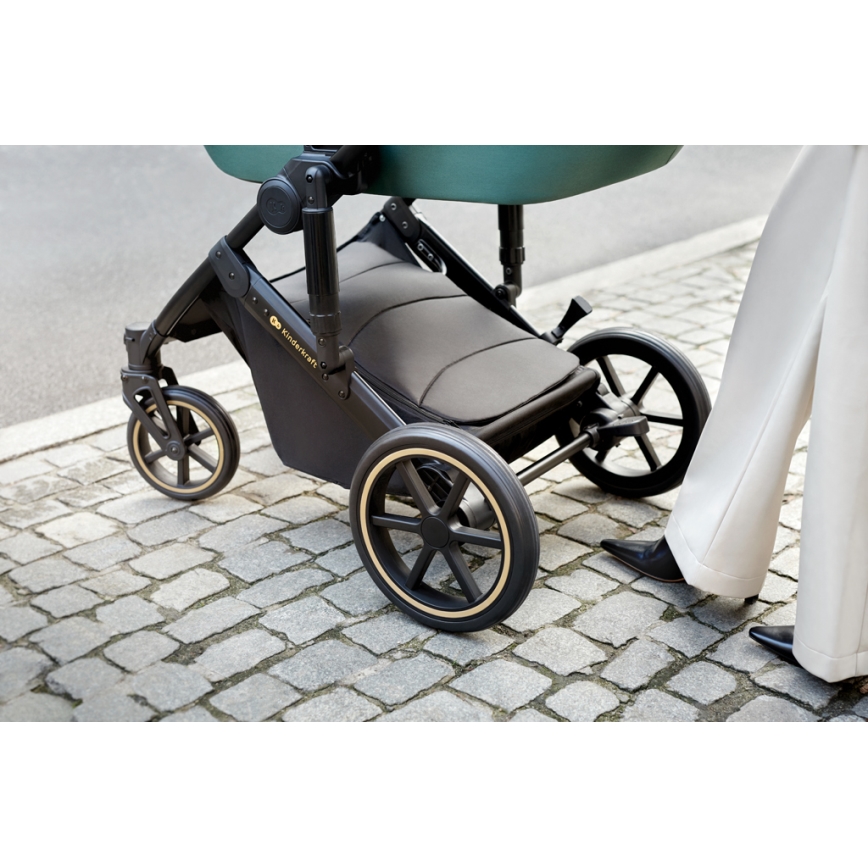 KINDERKRAFT SELECT - Kombinirana kolica 3u1 PRIME 2 Premium Dark green + autosjedalica