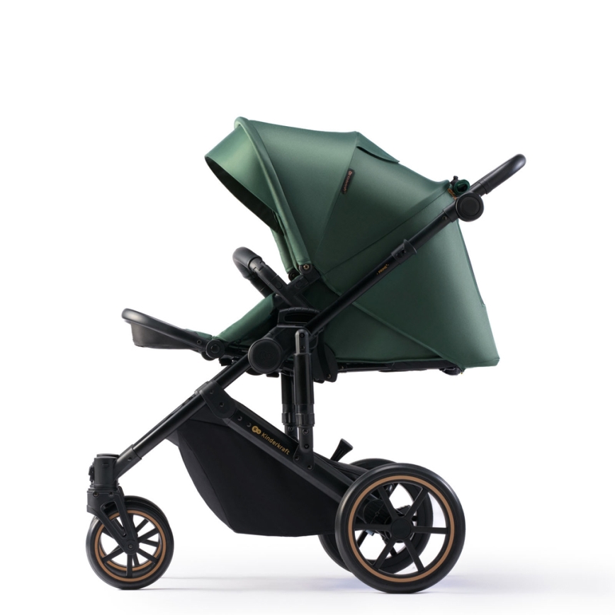 KINDERKRAFT SELECT - Kombinirana kolica 3u1 PRIME 2 Premium Dark green + autosjedalica