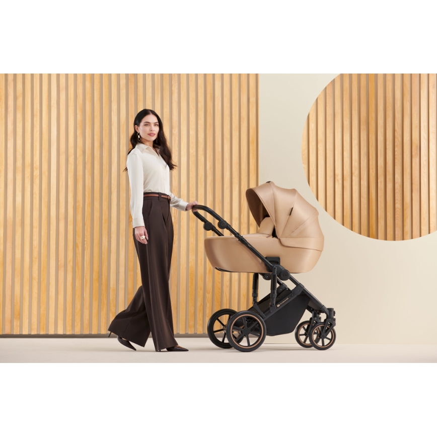 KINDERKRAFT SELECT - Kombinirana kolica 3u1 PRIME 2 Premium Sandrose beige + autosjedalica