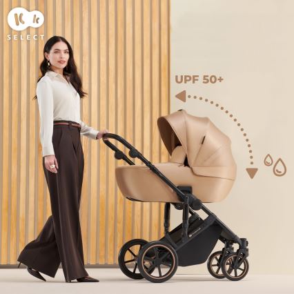 KINDERKRAFT SELECT - Kombinirana kolica 3u1 PRIME 2 Premium Sandrose beige + autosjedalica
