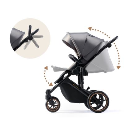 KINDERKRAFT SELECT - Kombinirana kolica 3u1 PRIME 2 Premium Shadow grey + autosjedalica