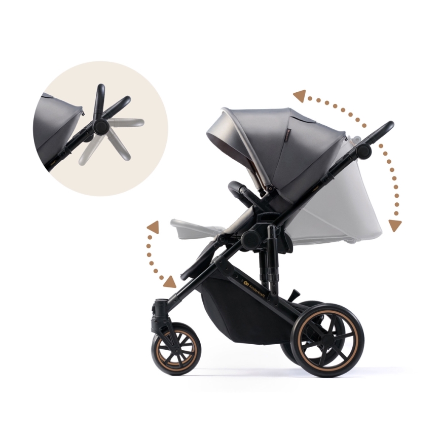 KINDERKRAFT SELECT - Kombinirana kolica 3u1 PRIME 2 Premium Shadow grey + autosjedalica