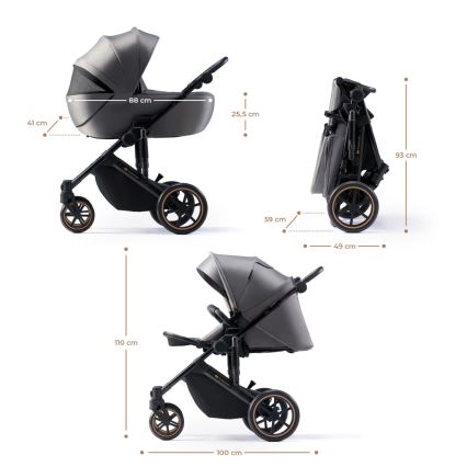 KINDERKRAFT SELECT - Kombinirana kolica 3u1 PRIME 2 Premium Shadow grey + autosjedalica