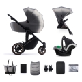 KINDERKRAFT SELECT - Kombinirani dječja kolica 3u1 PRIME 2 Premium Shadow grey + autosjedalica
