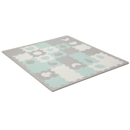KINDERKRAFT - Pjenaste puzzle LUNO 30kom siva/menta