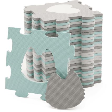 KINDERKRAFT - Pjenaste puzzle LUNO 30kom siva/menta