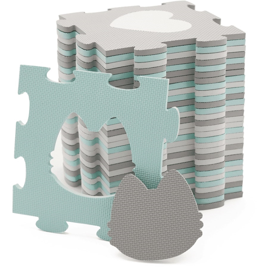 KINDERKRAFT - Pjenaste puzzle LUNO 30kom siva/menta