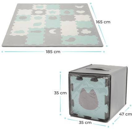 KINDERKRAFT - Pjenaste puzzle LUNO 30kom siva/menta