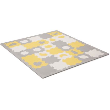KINDERKRAFT - Pjenaste puzzle LUNO 30kom siva/žuta