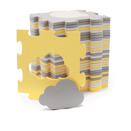 KINDERKRAFT - Pjenaste puzzle LUNO 30kom siva/žuta