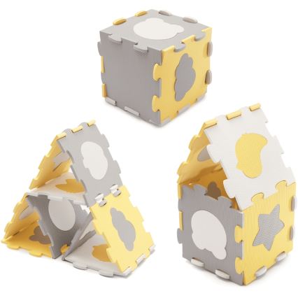 KINDERKRAFT - Pjenaste puzzle LUNO 30kom siva/žuta