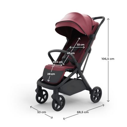 KINDERKRAFT SELECT - Sportska dječja kolica NUBI 3 Dark Ruby