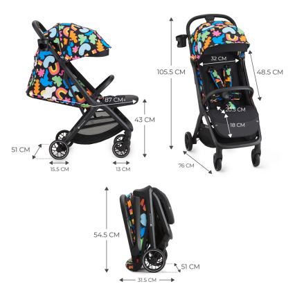 KINDERKRAFT SELECT - Sportski dječji kolica NUBI 2 Happy shapes