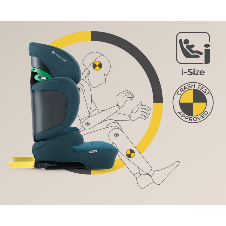 KINDERKRAFT SELECT - Autosjedalica XPAND 2 i-Size (100-150 cm) Premium Harbour plava