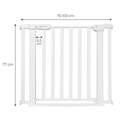 KINDERKRAFT - Sigurnosna pregrada LOCK&GO 75-103 cm bijela