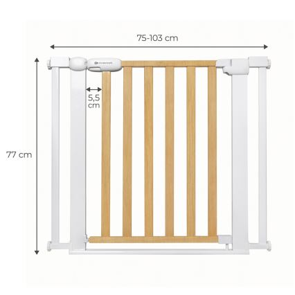 KINDERKRAFT - Sigurnosna pregrada LOCK&GO 75-103 cm bor