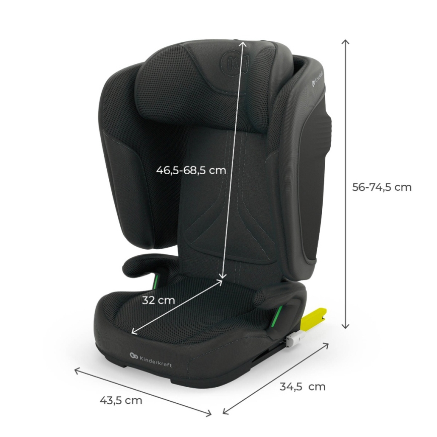 KINDERKRAFT - Sklopiva autosjedalica UNITY 2 i-Size 100-150 cm crna